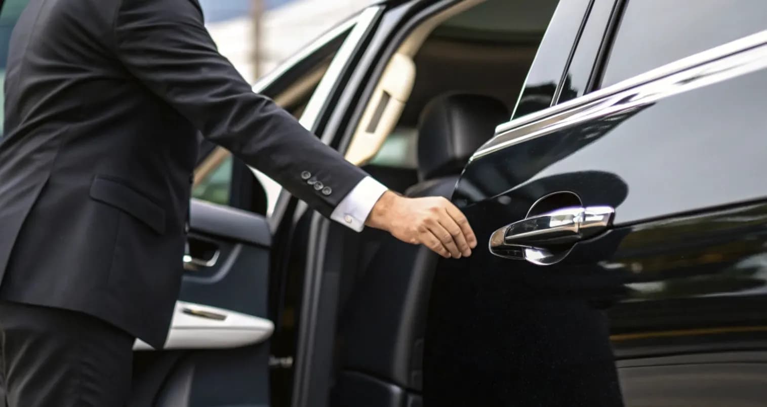 Chauffeur opening car door